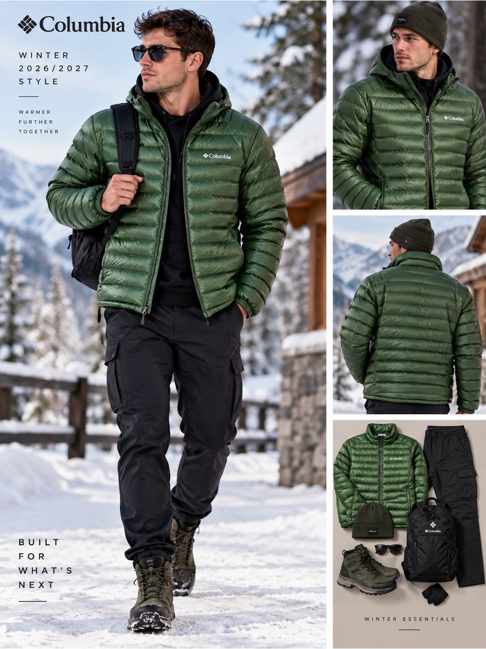 Columbia Men's Green Packable Down Jacket